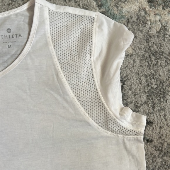 Athleta White Tee With Mesh Details - Picture 10 of 11